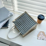 Houndstooth Clutch Bag Lunch Box Handbag