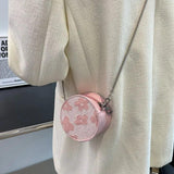 Pink Heart Crossbody Bag Small Purses Silver Chain Shoulder Bag