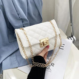 Embroidered Crossbody Bag Square Buckle Handbag