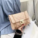 Embroidered Crossbody Bag Square Buckle Handbag