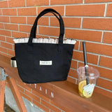 Canvas Lace Women's Handbag Plaid Shoulder Bag