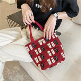 Vintage Lucky Cat Portable Lunch Bag for Women Girls Bento Handbags