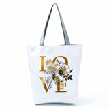 Flower Floral Love Tote Art Ladies Travel Handbag