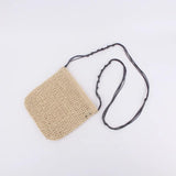 Straw Shoulder Crossbody Bag, Wild Mobile Phone Small Square Bag