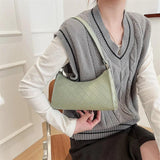 Rhombus Pattern PU Leather Shoulder Bags for Women