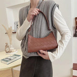 Rhombus Pattern PU Leather Shoulder Bags for Women