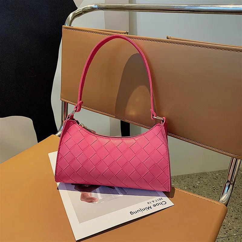 Rhombus Pattern PU Leather Shoulder Bags for Women