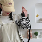 Canvas Crossbody Bag Small Shoulder Handbags Solid Zipper Purse