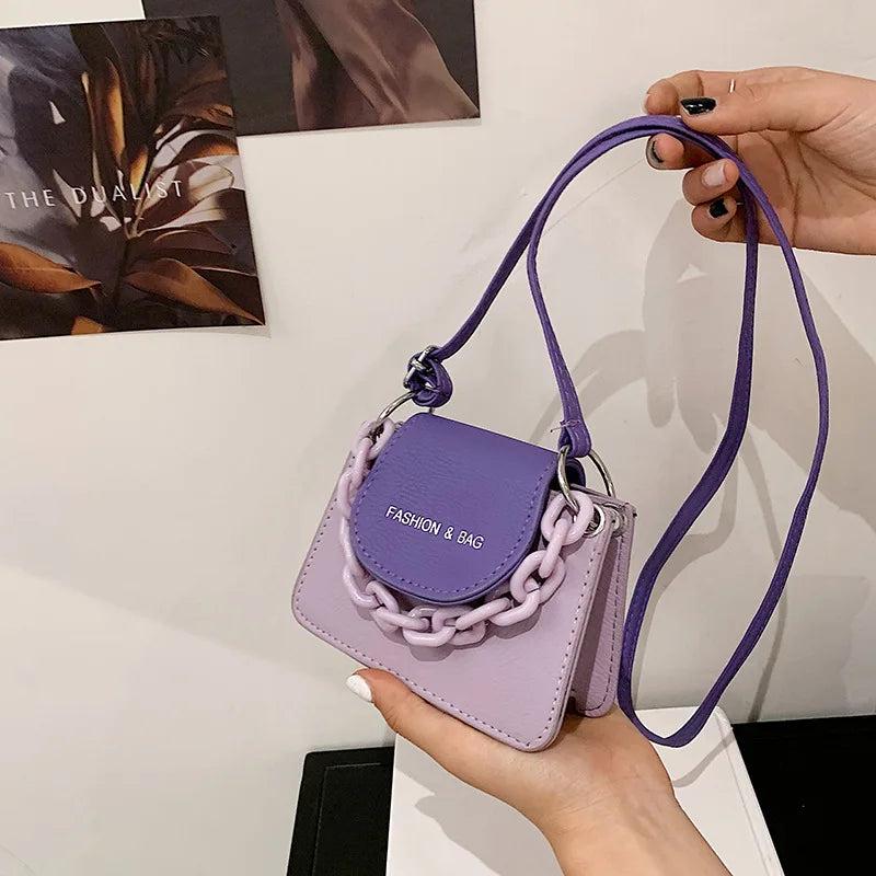 Women's Small Shoulder Bag Chain Handbag PU Messenger Bag
