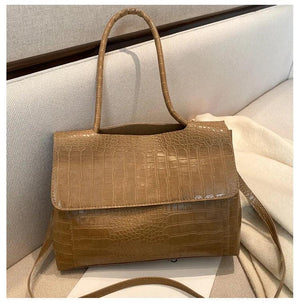 Crocodile Pattern Large Shoulder Bag Women Handbag