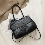 Crocodile Pattern Large Shoulder Bag Women Handbag