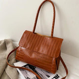 Crocodile Pattern Large Shoulder Bag Women Handbag