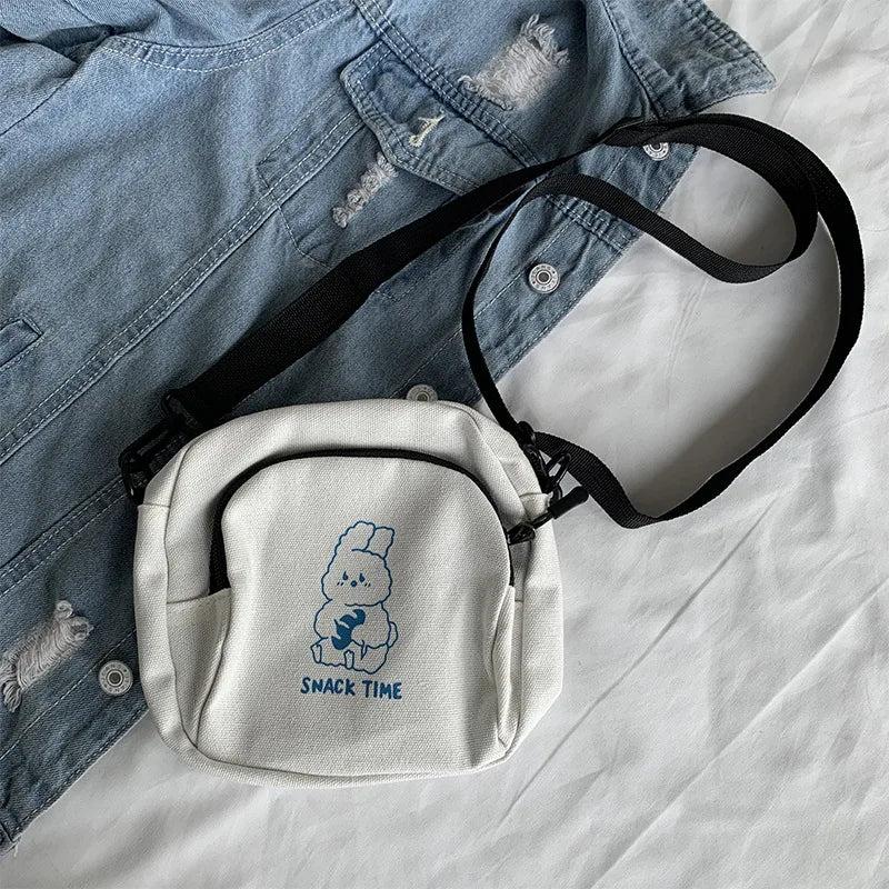 Casual Small Crossbody Bag Rabbit Girls Pouch Purse Handbag Square Shoulder Bag