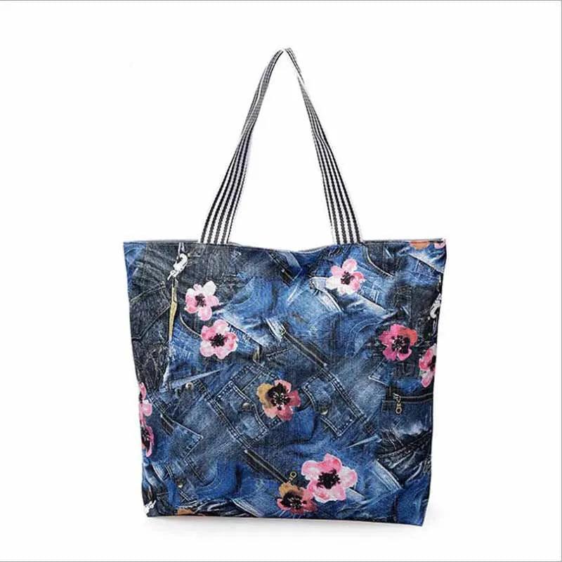 Large Striped Canvas Tote Beach Bag, Multicolor Shoulder Handbag for Women Girls