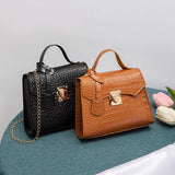 Retro Crocodile Shoulder Bag Chain Crossbody Women Handbag