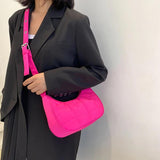 Winter Quilting Women's Shoulder Bags Nylon Hobos Small Purse Messenger Bag