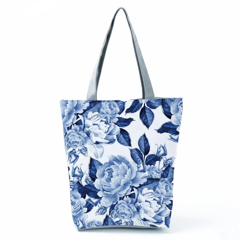 Floral Women Shoulder Bag Eco Reusable Portable Storage Shopping Bag