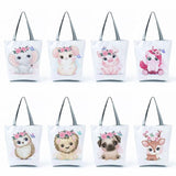Animal Print Tote Bag Unicorn Elephant Handbag Women Shoulder Bag