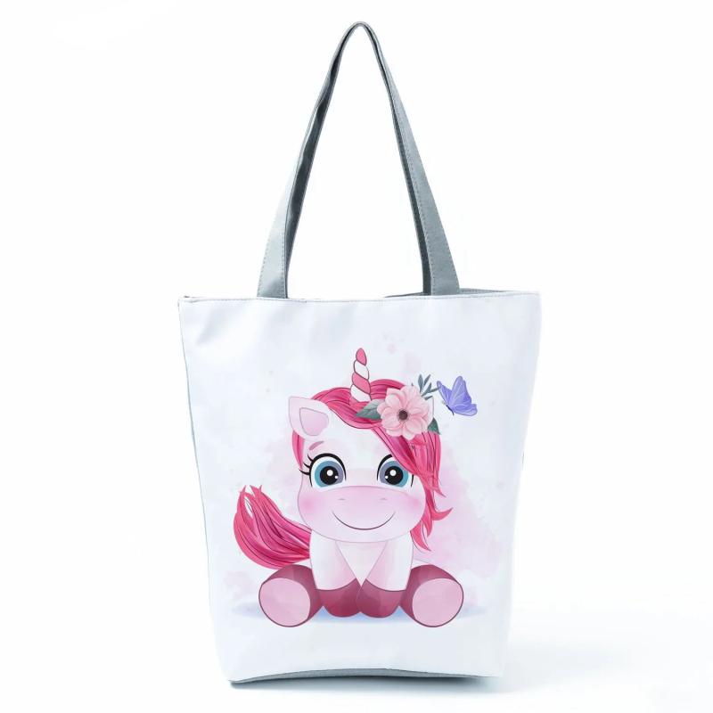 Animal Print Tote Bag Unicorn Elephant Handbag Women Shoulder Bag