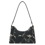 Floral Stitching Shoulder Bag Soft PU Leather Underarm Bags