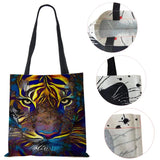 Leopard Owl Canvas Tote Shoulder Bag