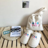 Winter Plush Clown Embroidery Shoulder Bag Women Handbag