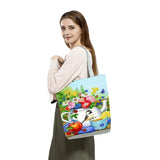 Eco Reusable Large Shopping Bags Floral Birds Print Totes