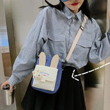 Small Square Bag Vertical Canvas Women Little Shoulder Bag Handbag Purse