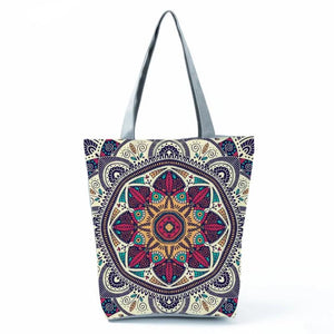 Flower Printing Eco Tote Bag Harajuku Style Handbag