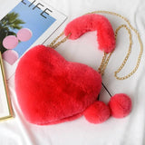 Plush Love Bag Portable Heart Bag for Women
