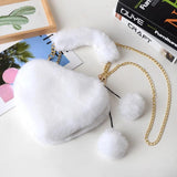 Plush Love Bag Portable Heart Bag for Women