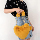Plush Love Bag Portable Heart Bag for Women