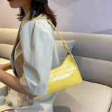 Crocodile Pattern Shoulder Bag Retro Casual Bag Female Leather