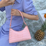 Crocodile Pattern Shoulder Bag Retro Casual Bag Female Leather