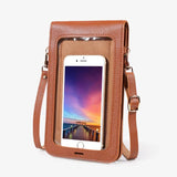 Leather Touch Screen Mobile Phone Bag Women Messenger Handbag
