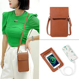 Leather Touch Screen Mobile Phone Bag Women Messenger Handbag