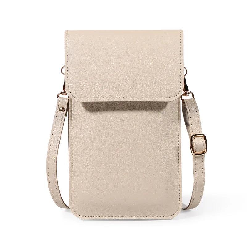 Leather Touch Screen Mobile Phone Bag Women Messenger Handbag