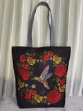 Birds and Garlands Printed Handbags Shoulder Bag Vintage Tote Bag