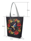 Birds and Garlands Printed Handbags Shoulder Bag Vintage Tote Bag