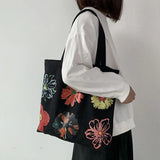 Women Canvas Shopping Bags Eco Friendly Reusable Handbags Large Capacity