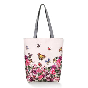 Miyahouse Floral Butterfly Printed Handbag Women Shoulder Bag