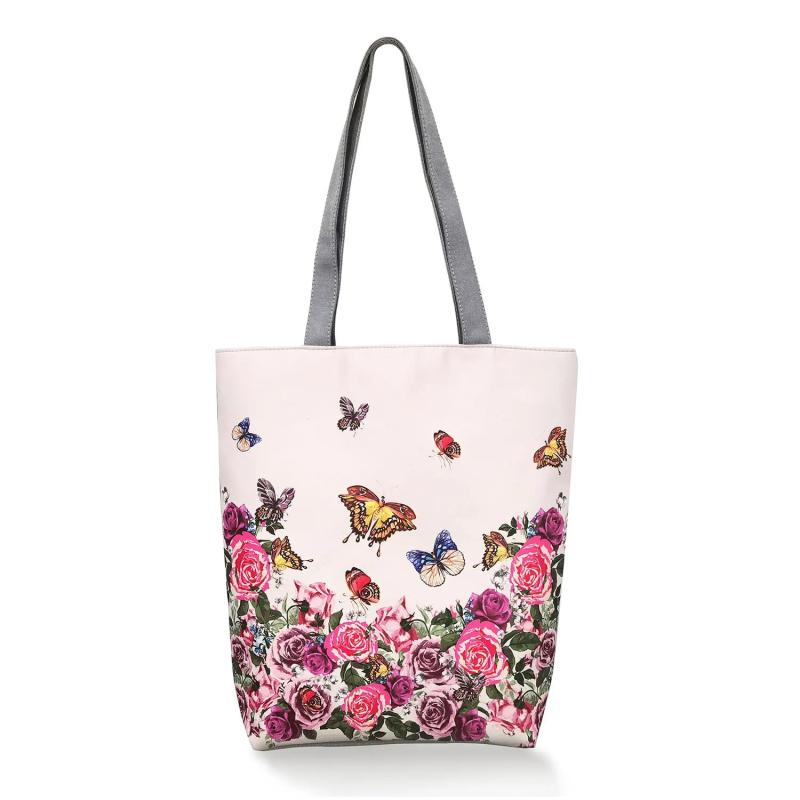 Miyahouse Floral Butterfly Printed Handbag Women Shoulder Bag