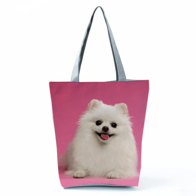 Dog Print Women Shoulder Bag High Capacity Shopping Bag