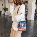 Vintage Handwoven Crossbody Tassel Bag for Lady - Small Handbag