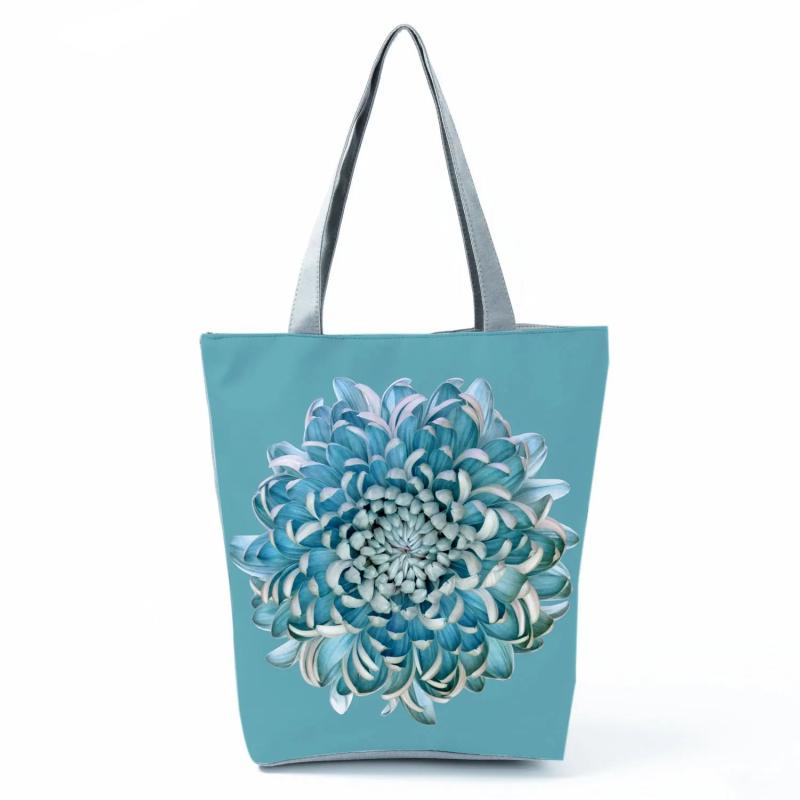 Floral Print Tote Bag for Women High Capacity Travel Beach Outdoor