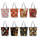 Floral Print Tote Casual Travel Handbag Eco Shopping Bag