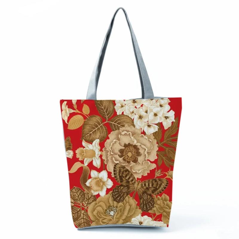 Floral Print Tote Casual Travel Handbag Eco Shopping Bag