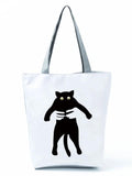 Ink Cat Printed Women's Handbag Eco Shopper Shoulder Tote Bag