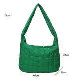 Quilted Soft Nylon Shoulder Bag Women Padded Handbag Big Totes
