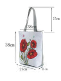 Red Flower Printed Handbags Portable All-match Shoulder Bag Large Women's Bag
